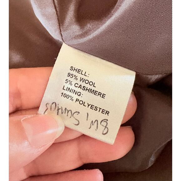 Audrey Talbott Carmel Brown Wool Cashmere Skirt Size 6 Back Zip Pinstripe - Picture 7 of 7